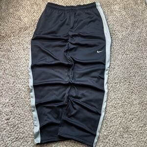 NIKE Mens Track Pants XL black Dri Fit Athletic Zip Ankle Warm Up Vintage